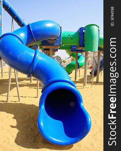 Colourful huge slides Children playground