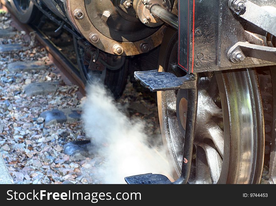 Detail photo of an old steam train