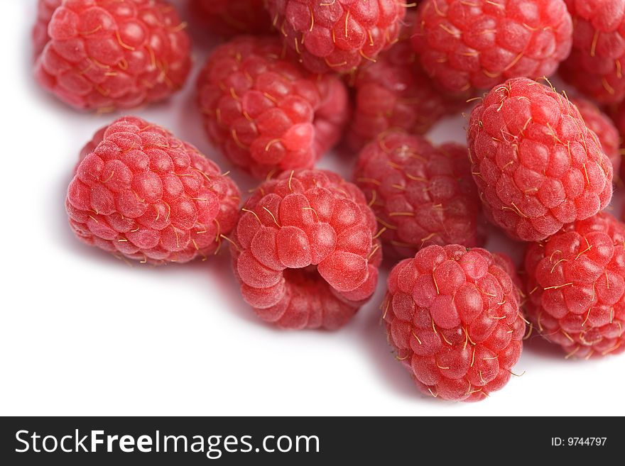 Fresh Raspberries Background Isolated