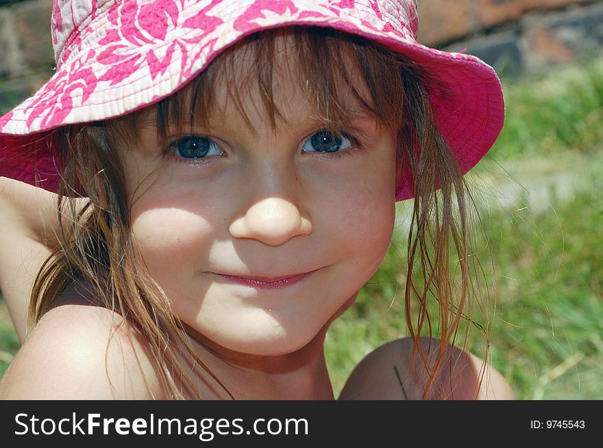 Adorable happy summer little girl's portrait. Adorable happy summer little girl's portrait