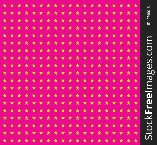 Seamless pattern,yellow stars on the pink background