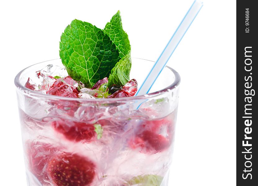 Cocktail - Strawberry Mojito with Mint and Fresh Berries. Cocktail - Strawberry Mojito with Mint and Fresh Berries