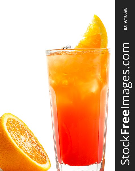 Refreshment Alcoholic Drink with Tequila, Orange Juice, and Grenadine Syrup. Refreshment Alcoholic Drink with Tequila, Orange Juice, and Grenadine Syrup