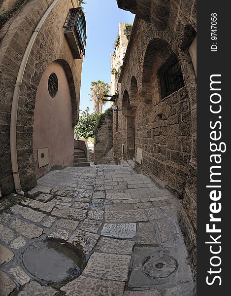 Paving blocks of Jaffa's streets, old town of Jaffa