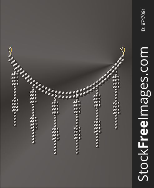 Necklace under black pearls