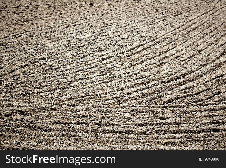 Combed sand as a background