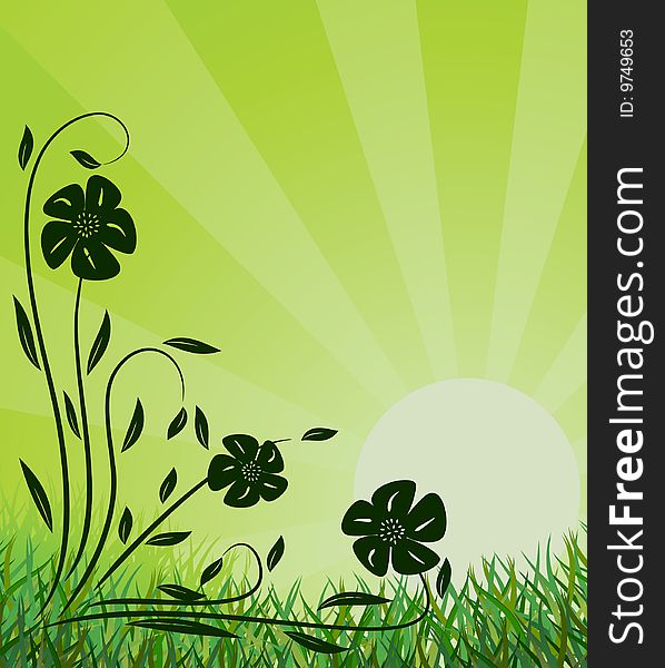 Ecological green background. Vector illustration