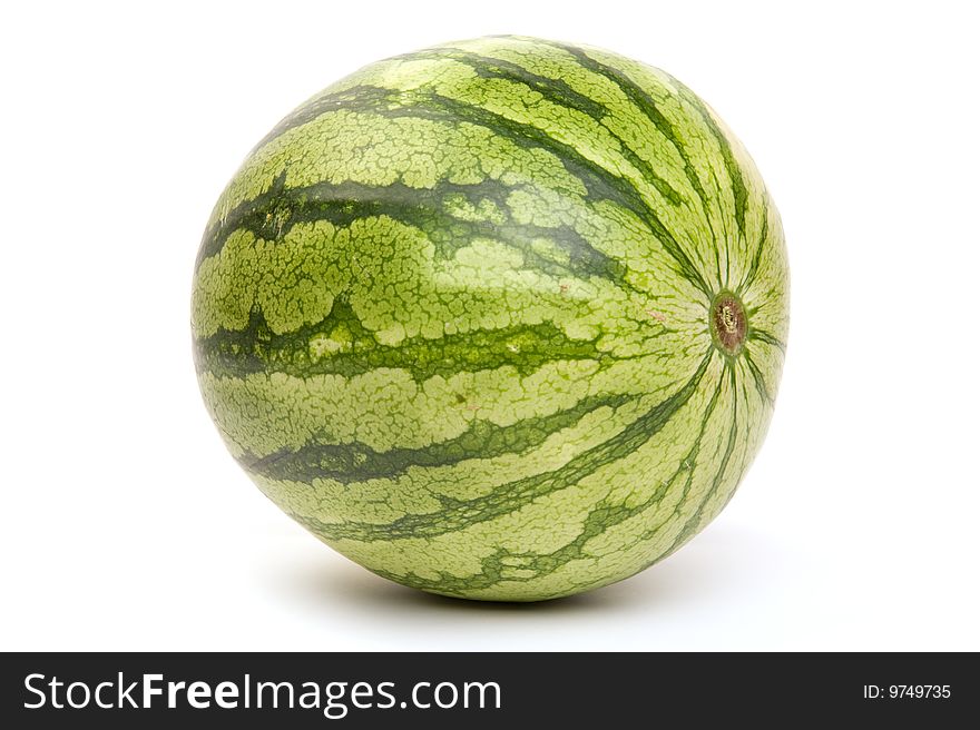 A whole fresh watermelon isolated. A whole fresh watermelon isolated