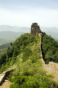 Great Wall On Top Of A Hill Stock Images