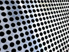 Silver Mesh / Grid With Circular Holes Stock Image