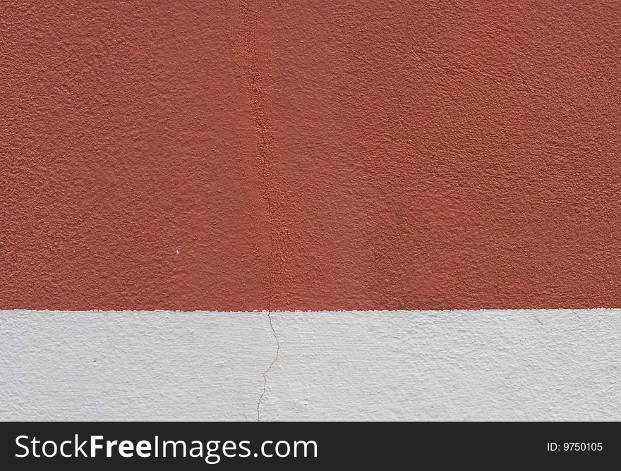 Red wall with a white stripe