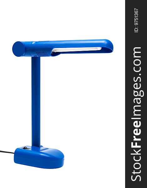 Blue modern lamp on a white background