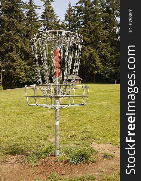 Close-up of Frisbee Golf or Disc Golf basket or hole. Close-up of Frisbee Golf or Disc Golf basket or hole.