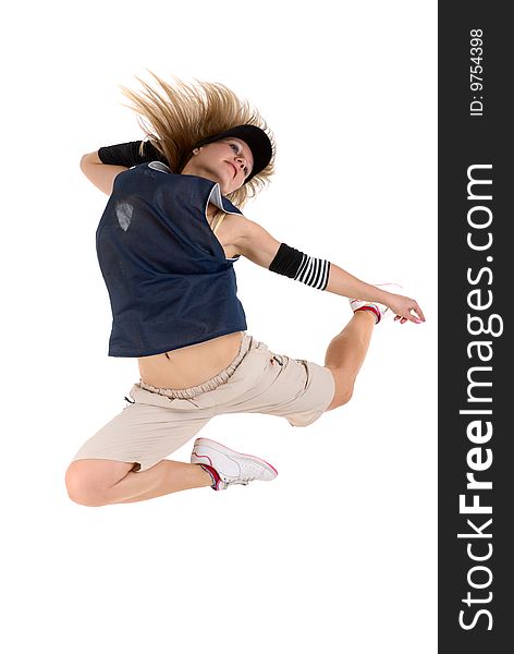 Young woman dancing modern dance