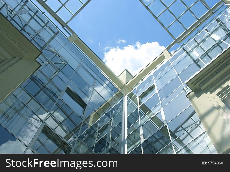 Business centre with glass walls. Business centre with glass walls