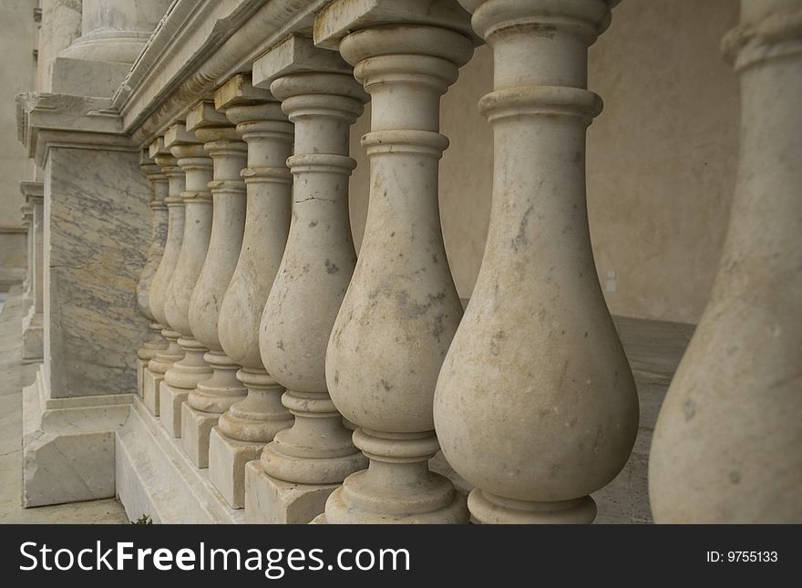 Photo of pillars taken outside a church