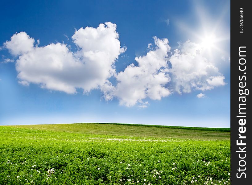 Blue Sky And Green Field