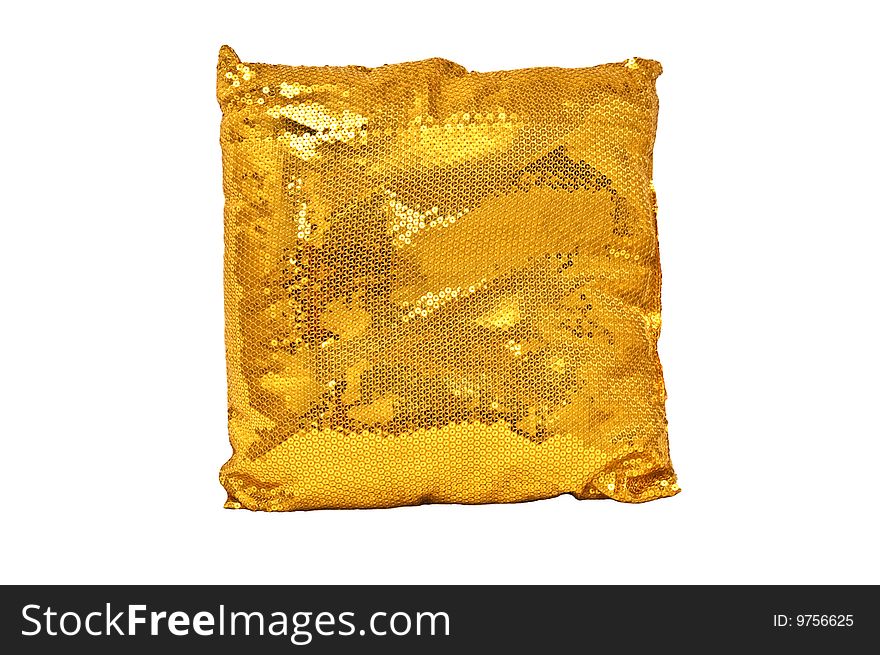 Photo of golden sparkling pillow