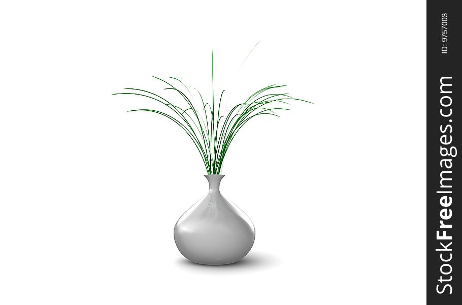 Small plant in white pot. Small plant in white pot.