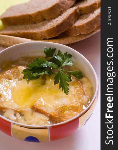 Cheese Soup With Croutons