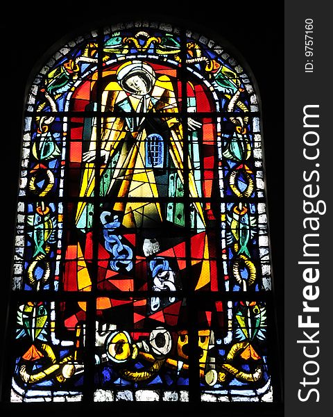 Artwork of abstract with colorful glass, religional artwork in the cathedral. Artwork of abstract with colorful glass, religional artwork in the cathedral