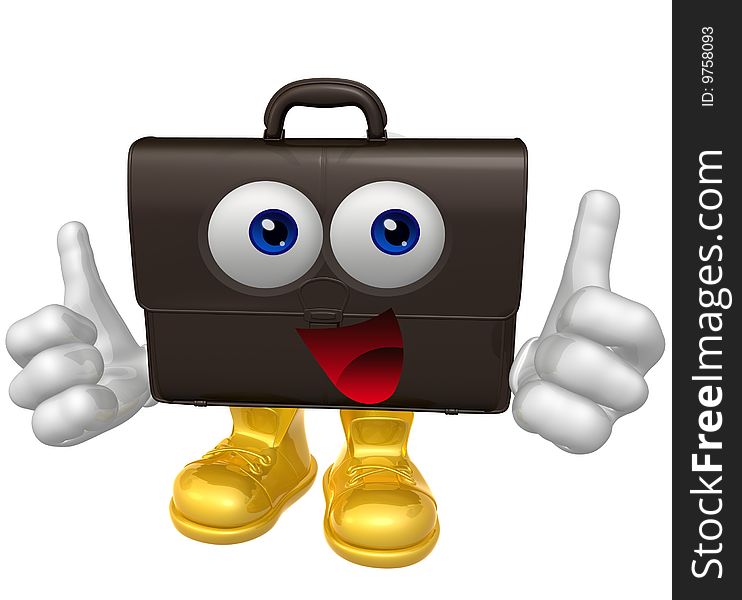 Mr suitcase mascot character illustration