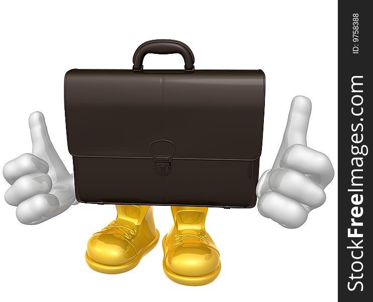 Mr suitcase mascot character illustration