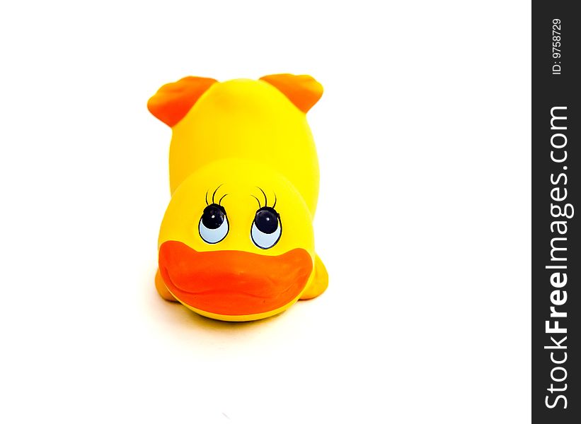 Small ceramic statuette of a duck. Small ceramic statuette of a duck