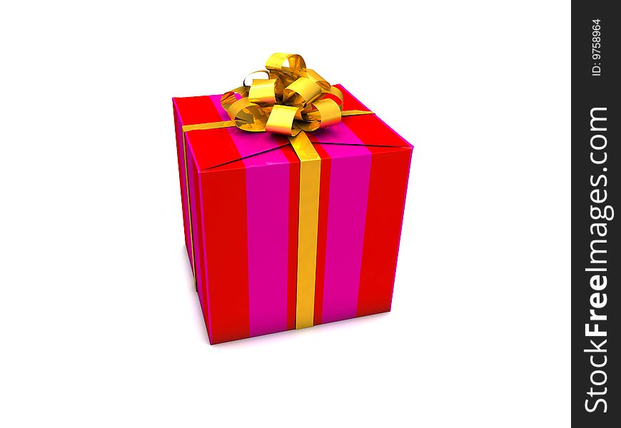 Gift Box With A Myriad Of Color Lines