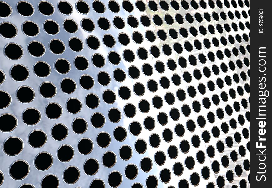Silver Mesh / grid with circular holes