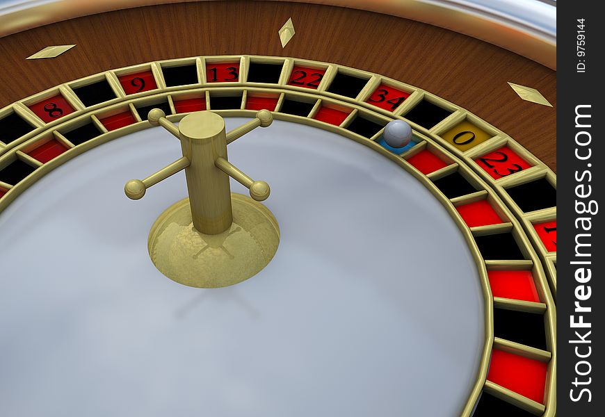 Casino Roulette rendered in 3D