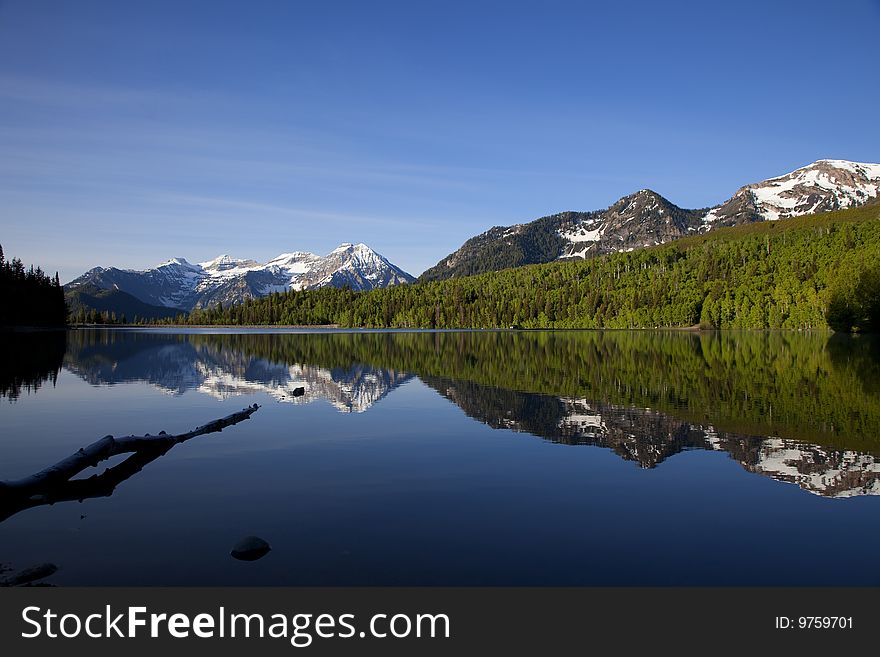 Mountainl Lake showing reflections with blue sky's. Mountainl Lake showing reflections with blue sky's