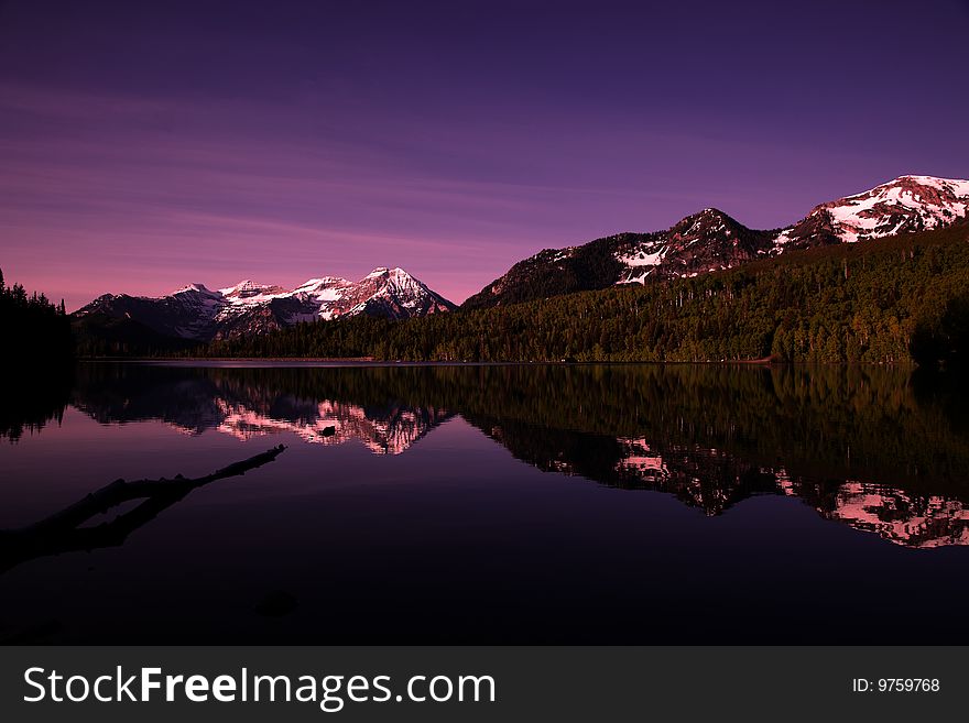 Mountain Lake showing reflections with blue sky's. Mountain Lake showing reflections with blue sky's