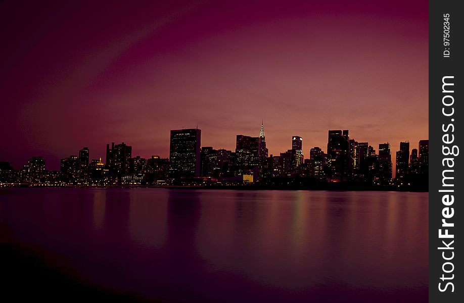 Cityscape, Skyline, City, Reflection