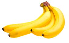 Close-up Fresh Bunch Of Bananas Isolated On White Royalty Free Stock Images Close-up Fresh Bunch Of Bananas Isolated On White Royalty Free Stock Images
