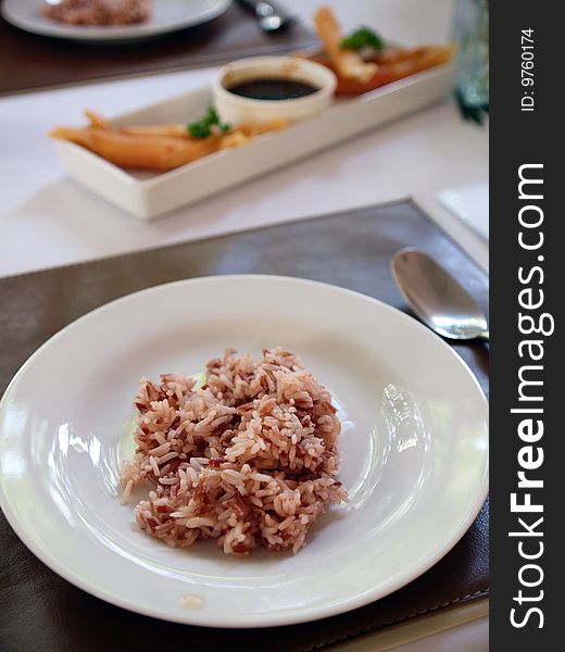 Red Rice in thailand resturant