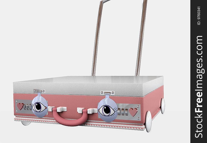 A Stylish valise with eyes. A Stylish valise with eyes