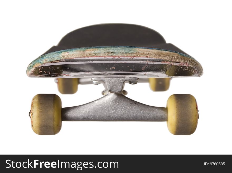 Front View Skateboard On White Background