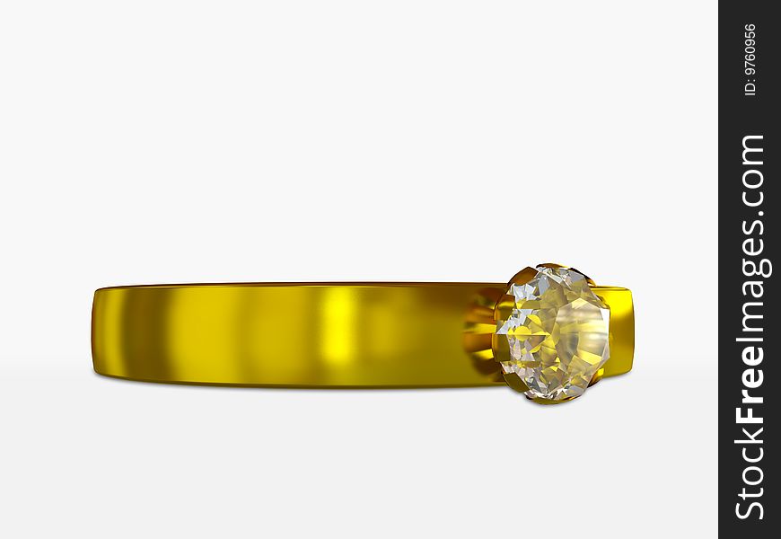 A golden ring with diamond