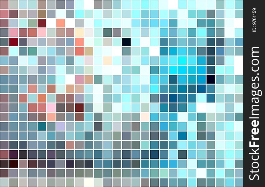 Abstract square tiled block mosaic background,  illustration. Abstract square tiled block mosaic background,  illustration