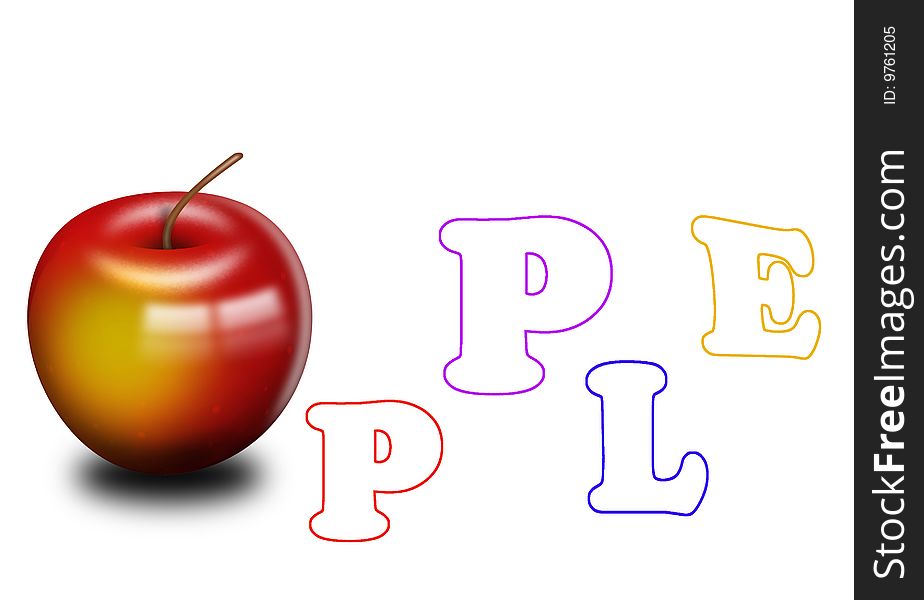 Apple with letters