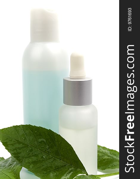 Cosmetic Products With Green Leaf