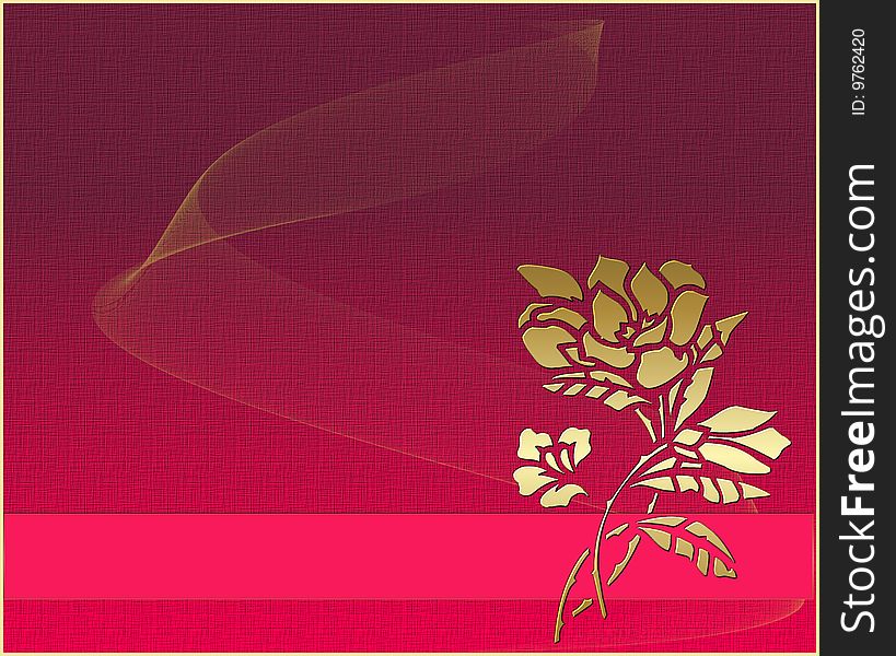 Card with a flower on red background