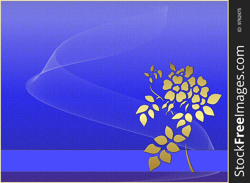 Card with a flower on blue background