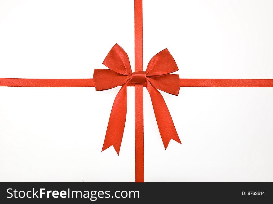 Red gift, ribbon, bow

isolated on white