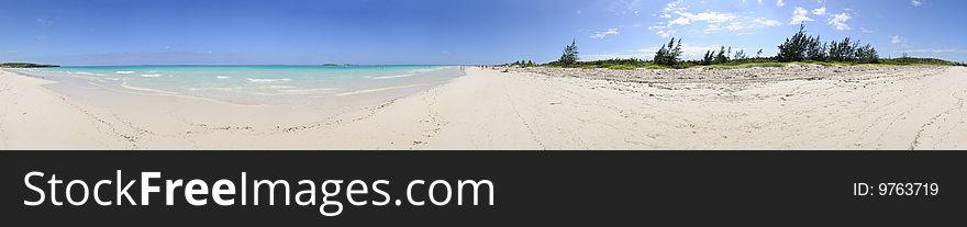 Panoramic view of tropical beach in cayo coco, cuba. Panoramic view of tropical beach in cayo coco, cuba