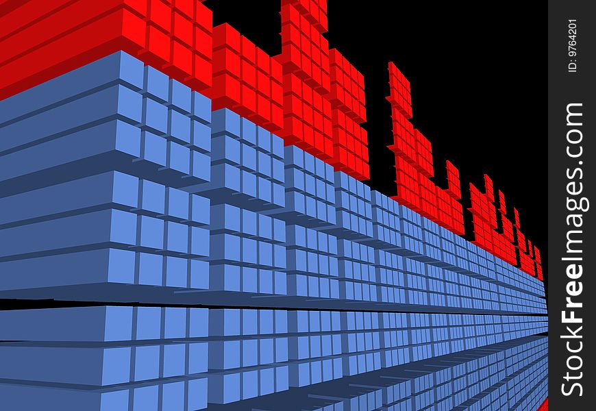 Equalizer bars also known as spectrum analyzer graph chart