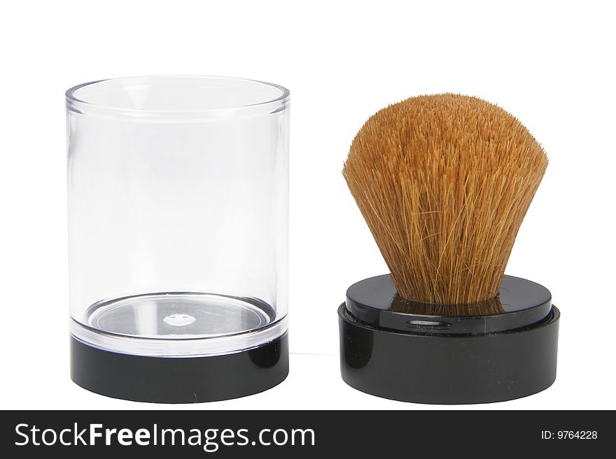 Brush for powder on a white background