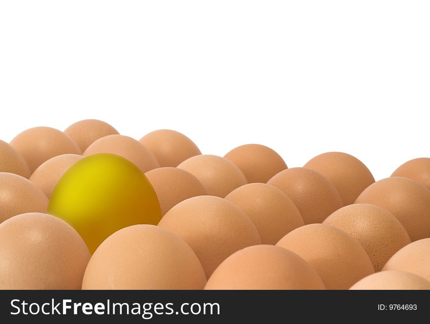 Golden Egg on a white background