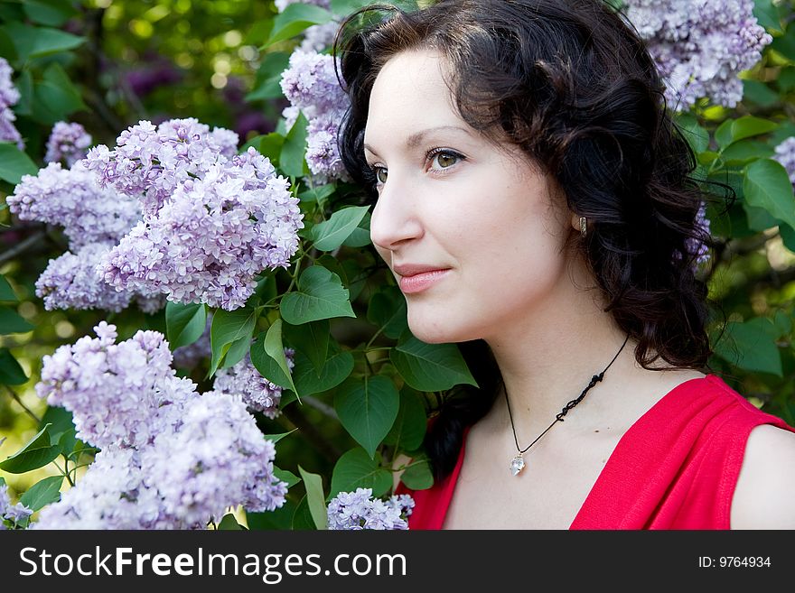 Young beautiful woman in the garden (summer). Young beautiful woman in the garden (summer)